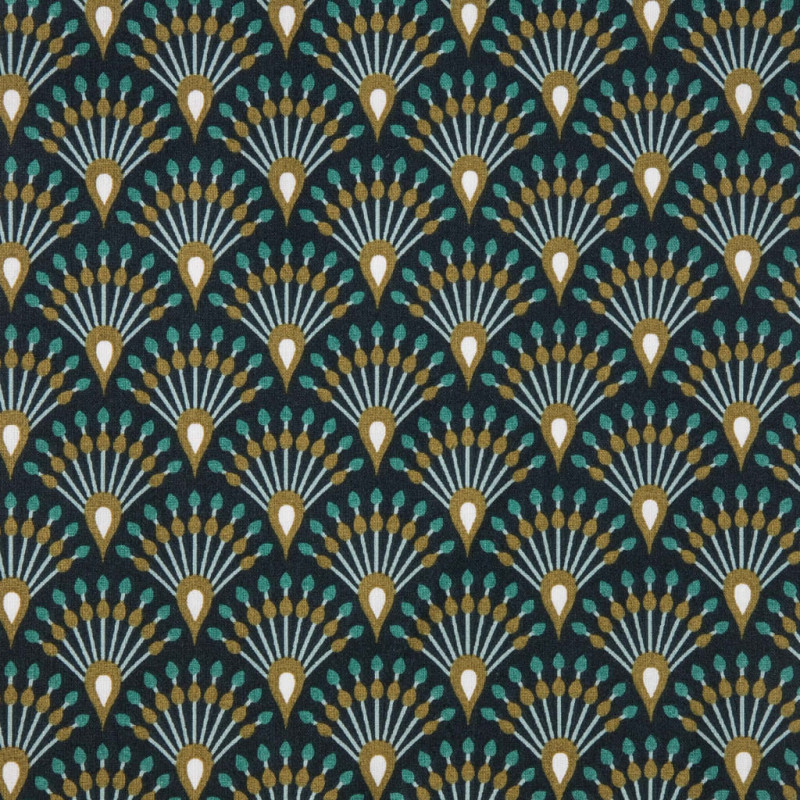 Printed Acryl Coated Cotton GINZA Night / Bronze